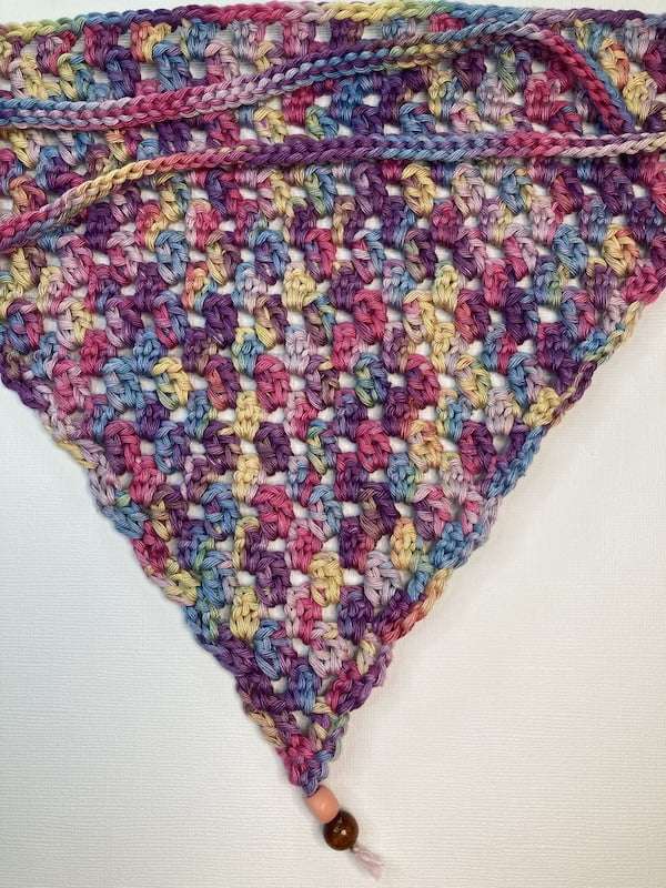 crochet head kerchief multicoloured with bead