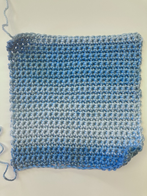 blue swatch of crochet starburst ficio