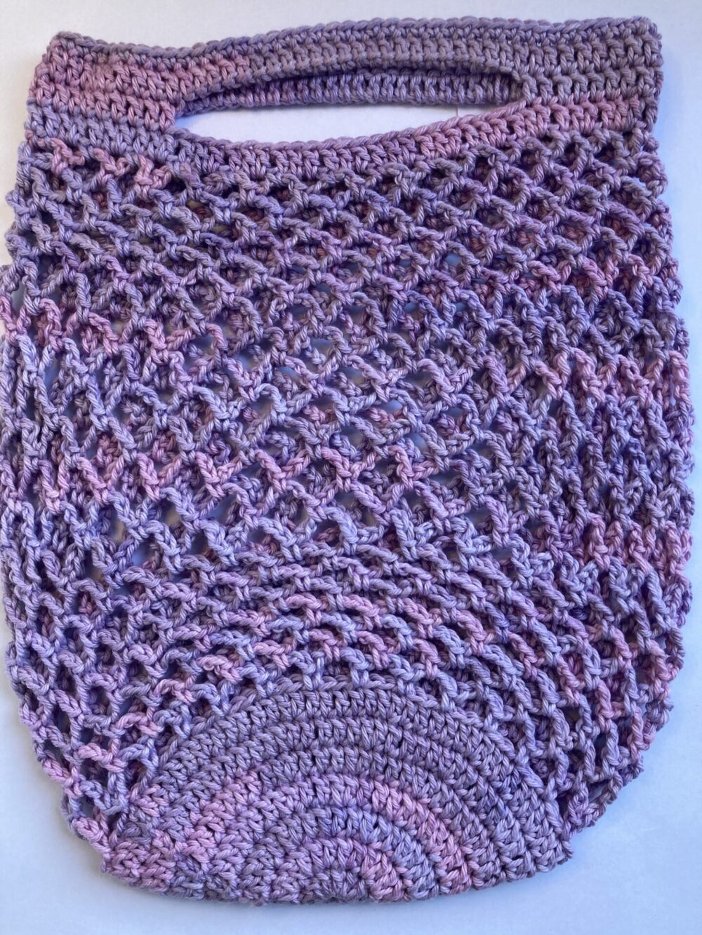 cotton crochet mesh market bag purple ombre