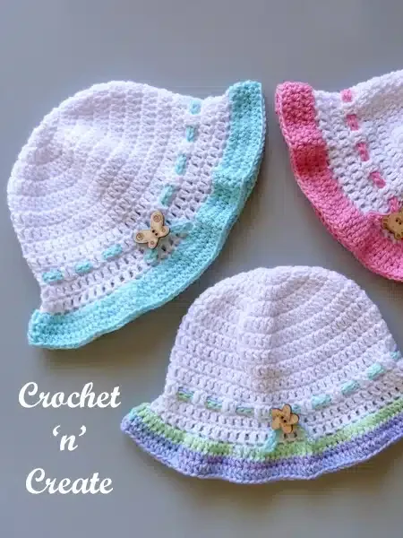 3 baby sun hats