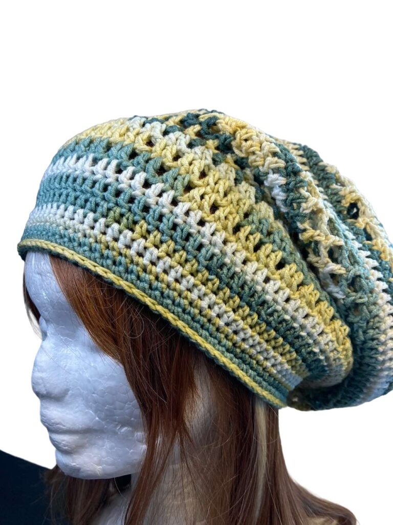 crochet-slouch-hat-shades-of-green-yellow