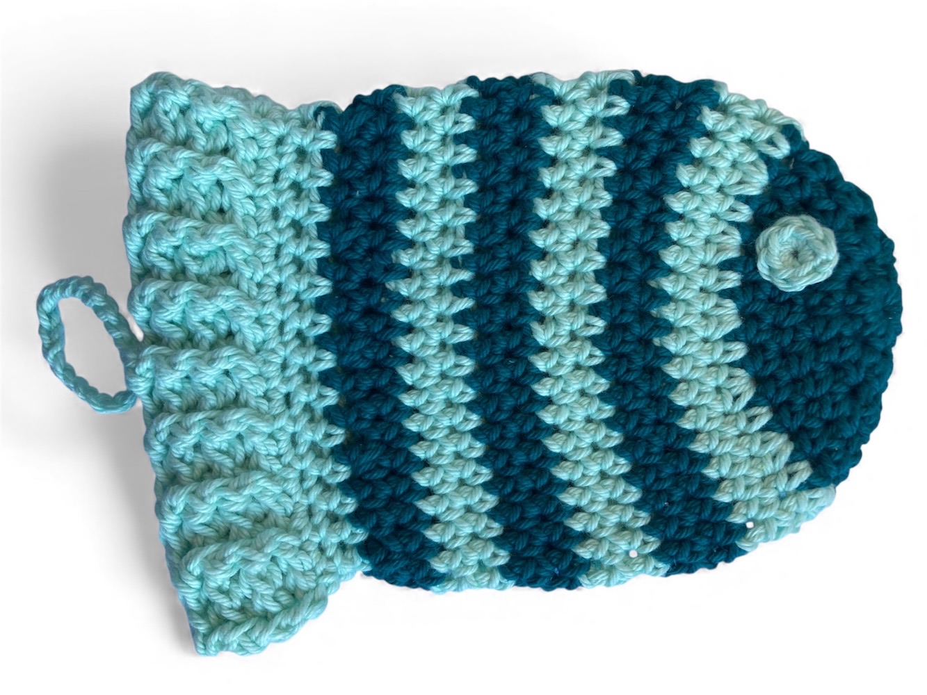 crochet kids fish bath mitt