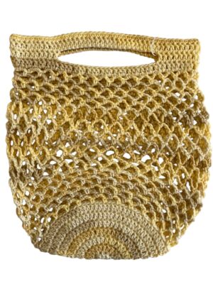 crochet mesh market bag yellow