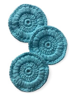 blue crochet makeup remover pads