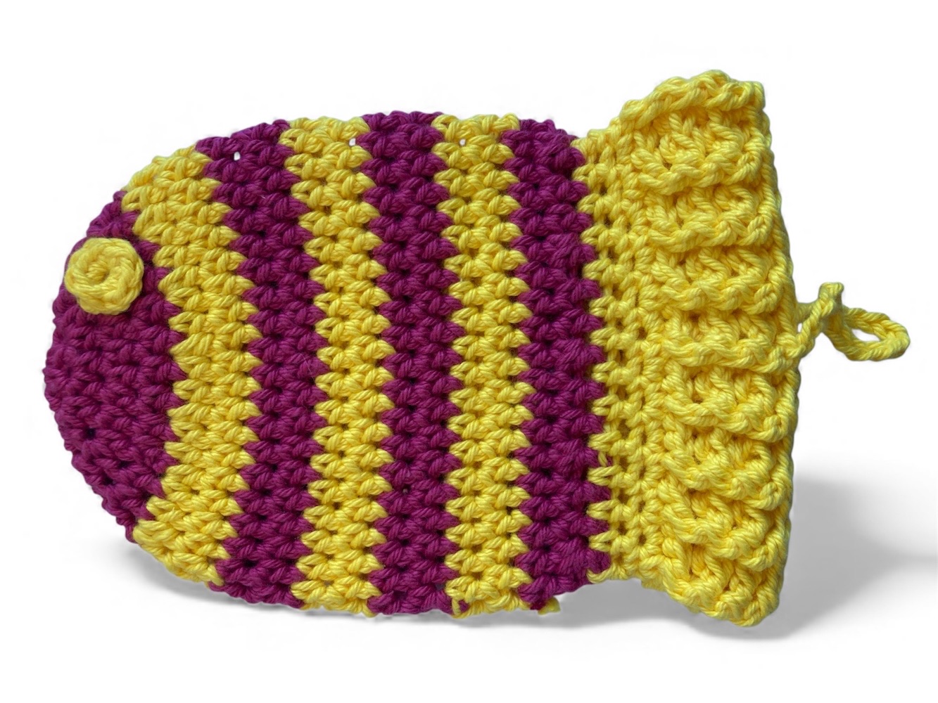 crochet kids fish bath mitt
