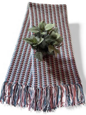 crochet fringed beach style table runner