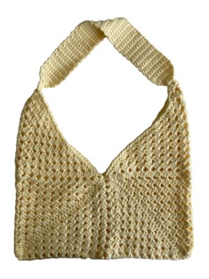 yellow crochet sling bag