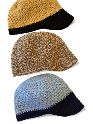 3 crochet newsboy caps