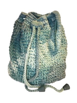 denim blue drawstring tote