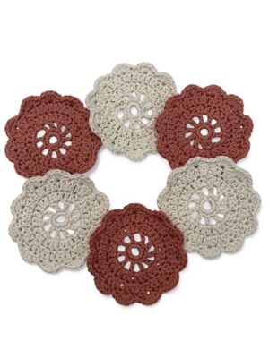 set of 6 crochet cup coasters