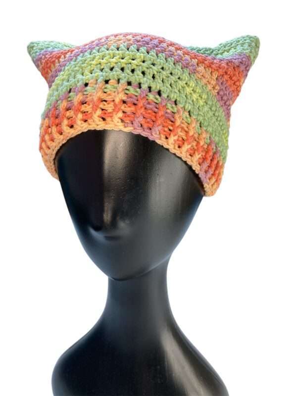 crochet-cat-ear-beanie-orange-green