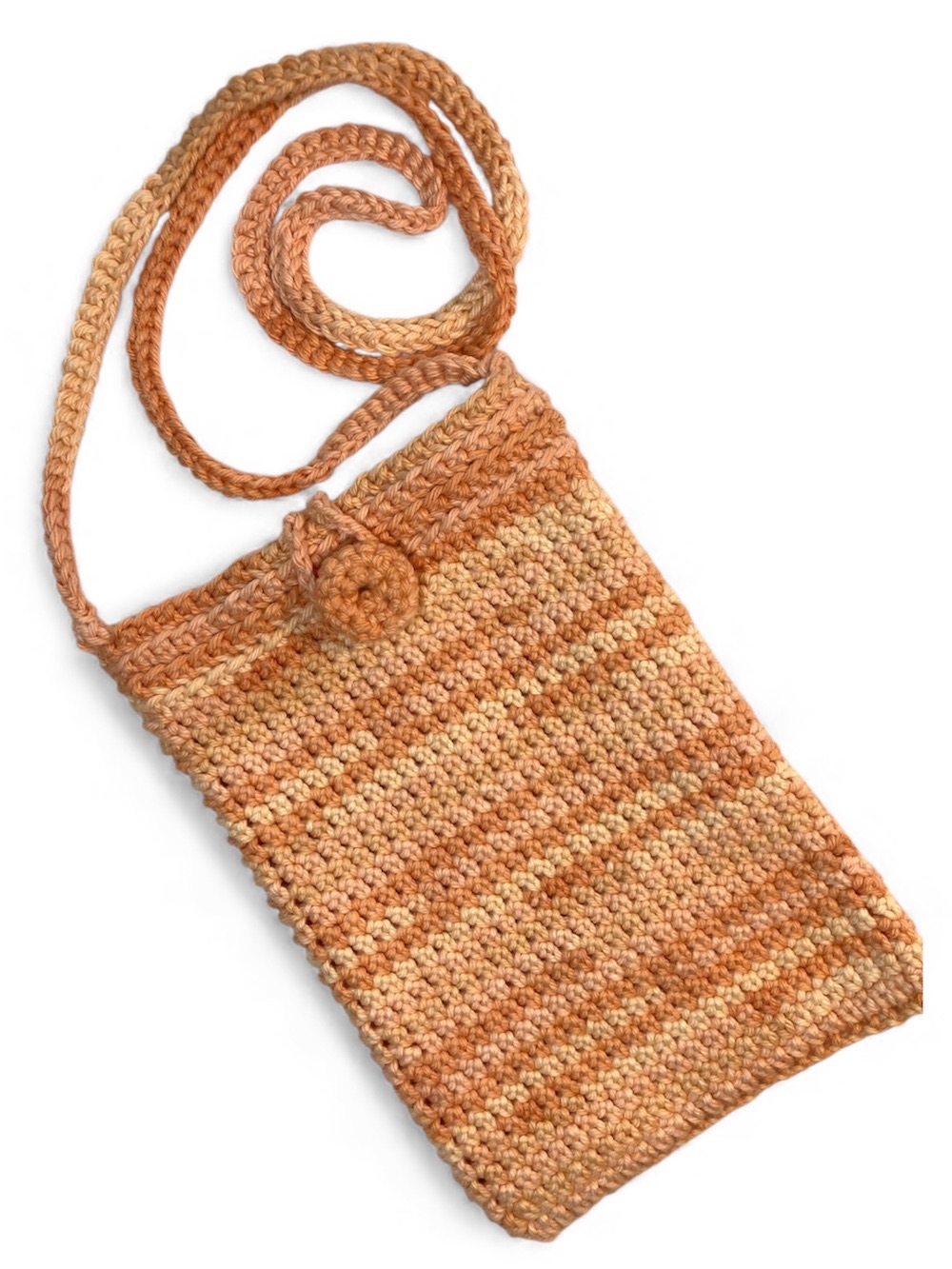 orange crochet crossbody bag