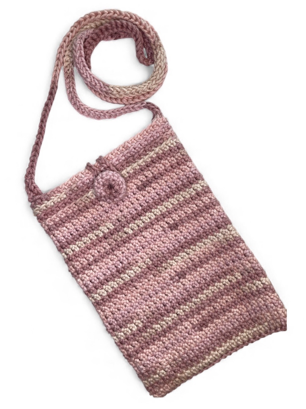 pink crochet crossbody bag