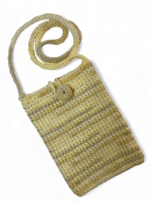 yellow crochet crossbody bag