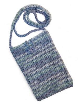 blue crochet crossbody bag