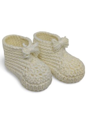 Baby Booties with Bow Crochet Pattern - PDF