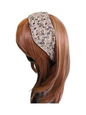 Black & Cream Boho Headband with Ties