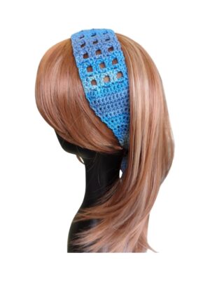 Blue Boho Headband with Ties
