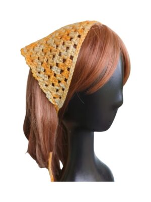 Yellow Boho Bandana Head Scarf with Bead