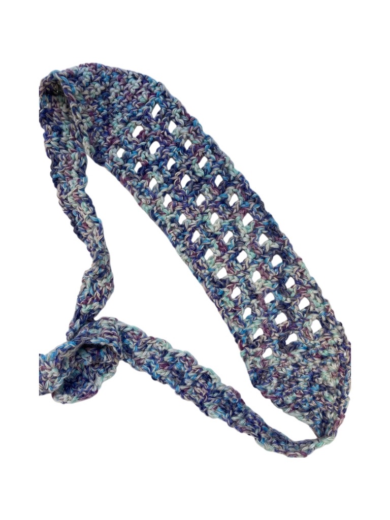 Blue & Purple Boho Headband with Ties - Image 2