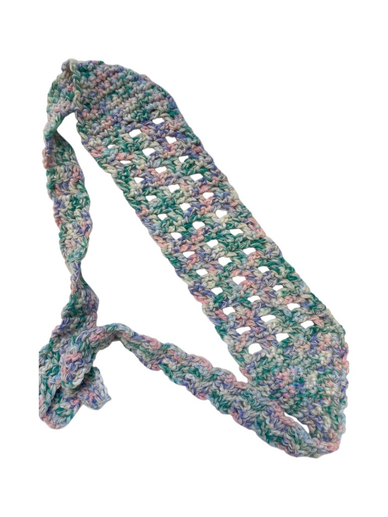 Pink & Green Boho Headband with Ties - Image 2