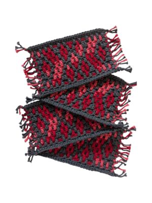 Boho Mosaic Crochet Mug Rug Coasters Set