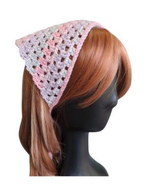 Pale Pink Boho Bandana Head Scarf with Bead
