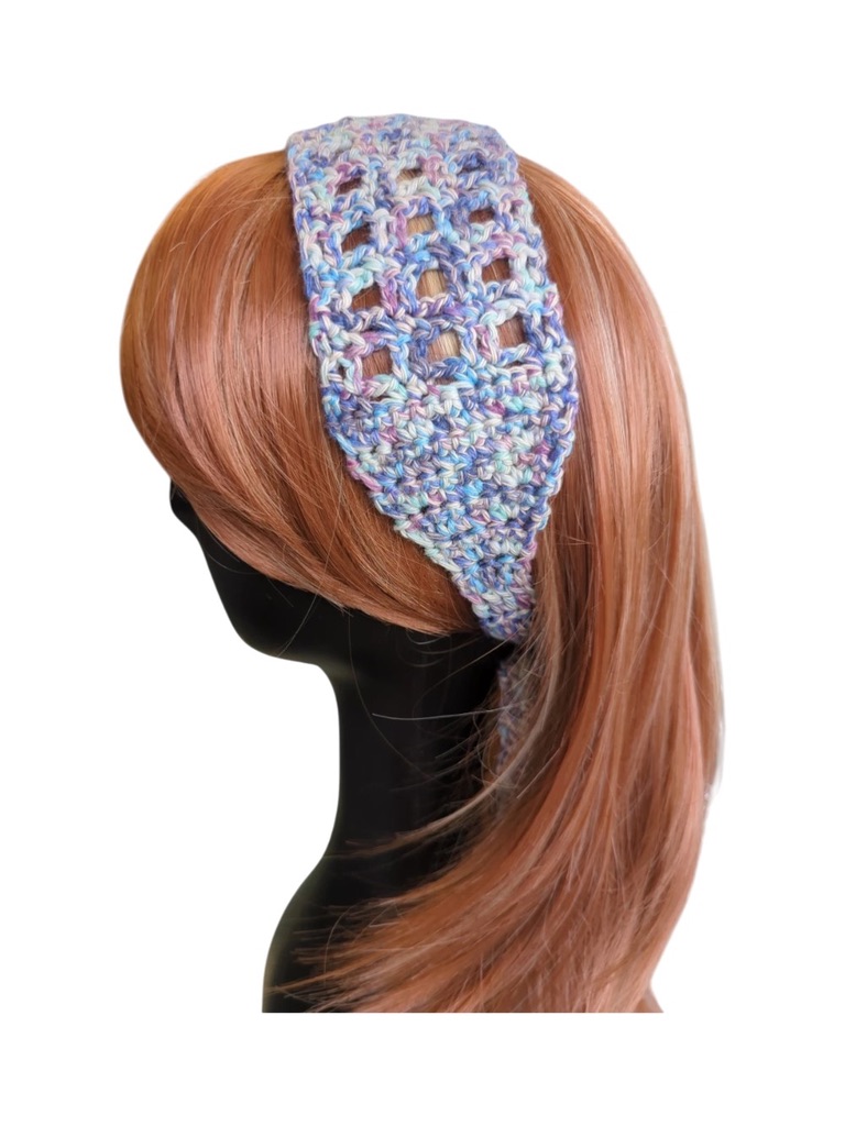 Blue & Purple Boho Headband with Ties