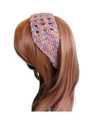 Pink & Purple Boho Headband with Ties