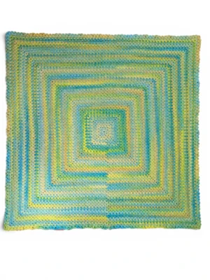 summer meadows pram blanket yellow green blue