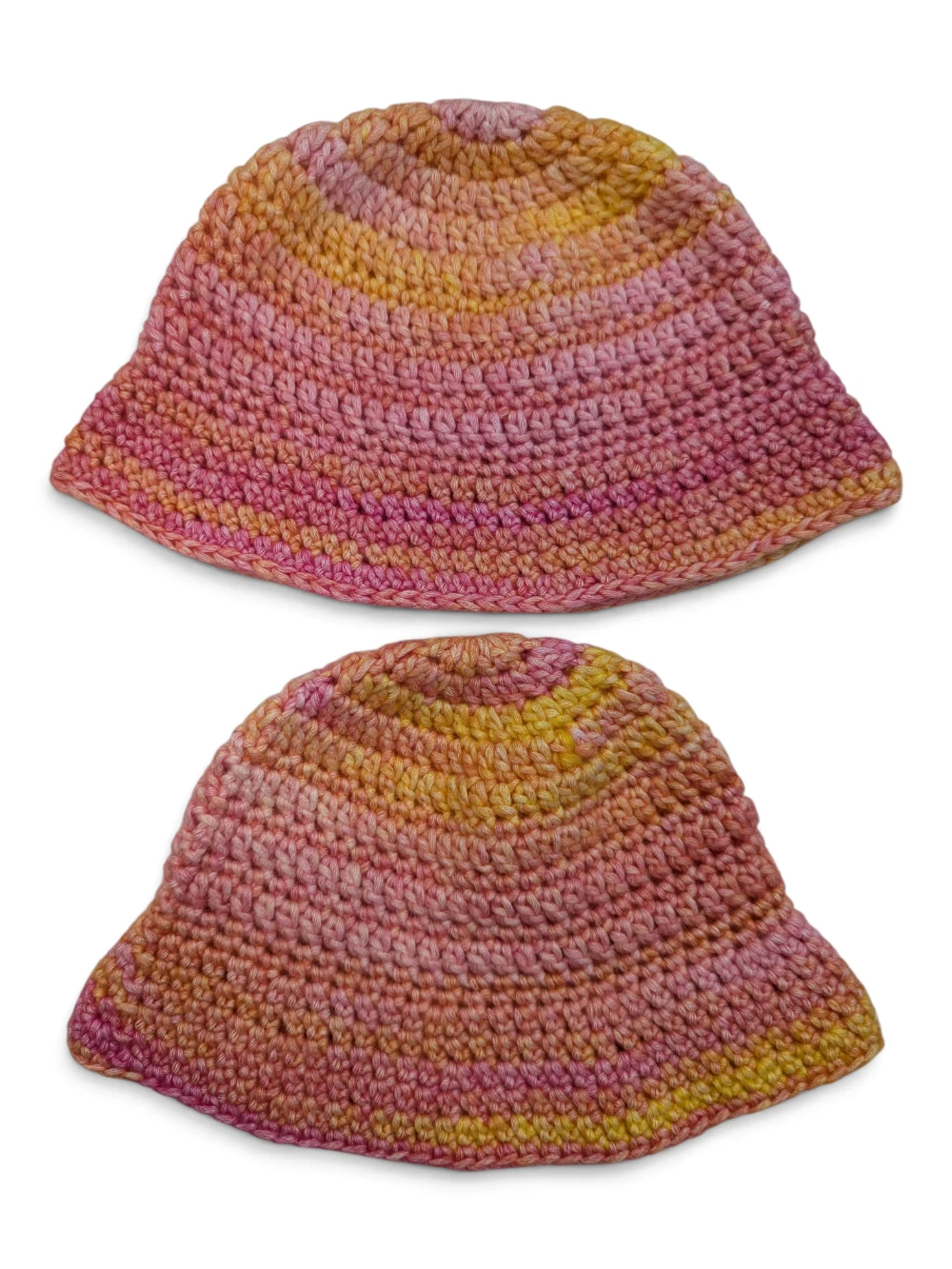 crochet baby bucket hat pink orange