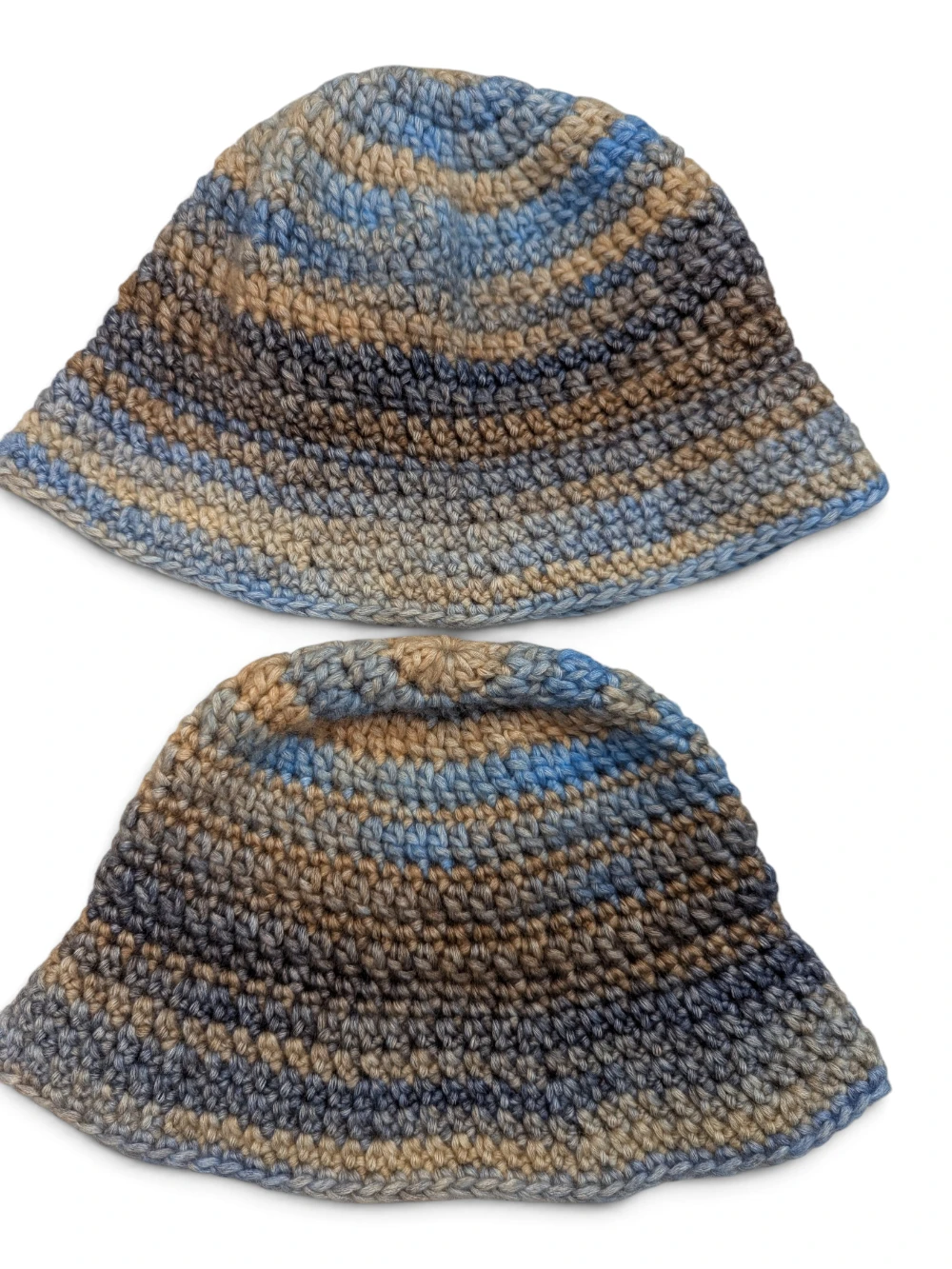 crochet baby bucket hat blue beige